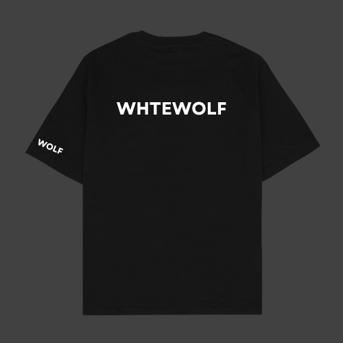 WhteWolf Oversize Unisex Heartless Printed T-Shirt, Black