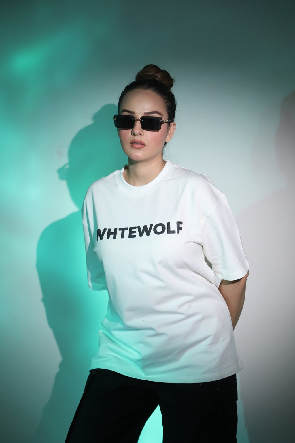 Whtewolf Oversized Unisex LOVE IS EVERLASTING Printed T-Shirt, White
