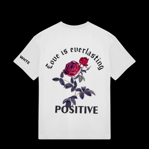 Whtewolf Oversized Unisex LOVE IS EVERLASTING Printed T-Shirt, White