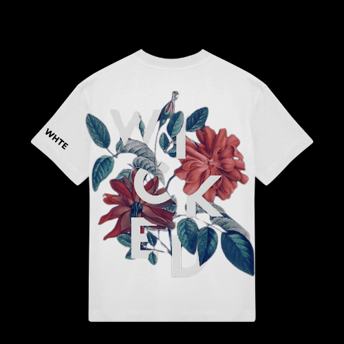 Whtewolf Oversized Unisex WICKED Printed T-Shirt, White