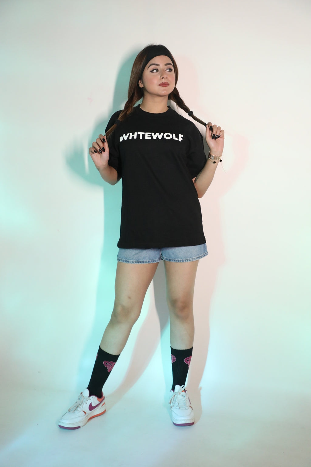 Whtewolf Oversized Unisex LOVE IS EVERLASTING Printed T-Shirt, Black