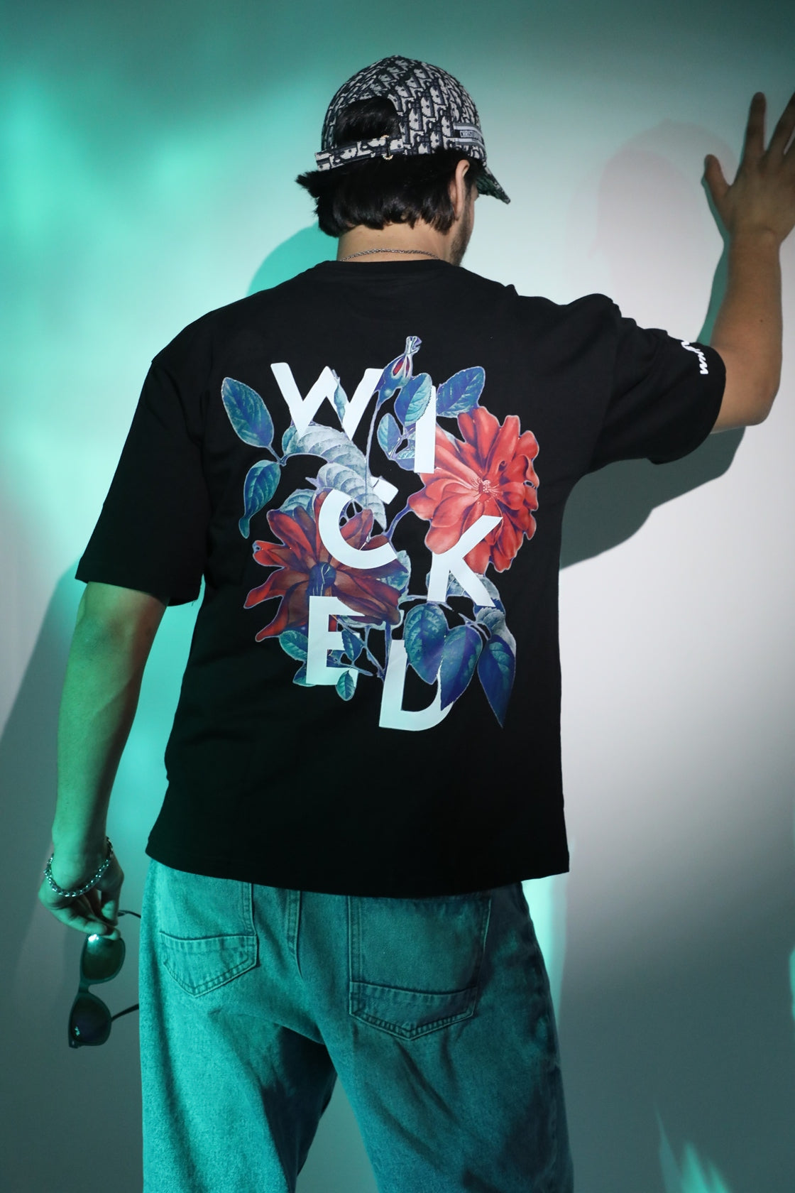 Whtewolf Oversized Unisex WICKED Printed T-Shirt, Black