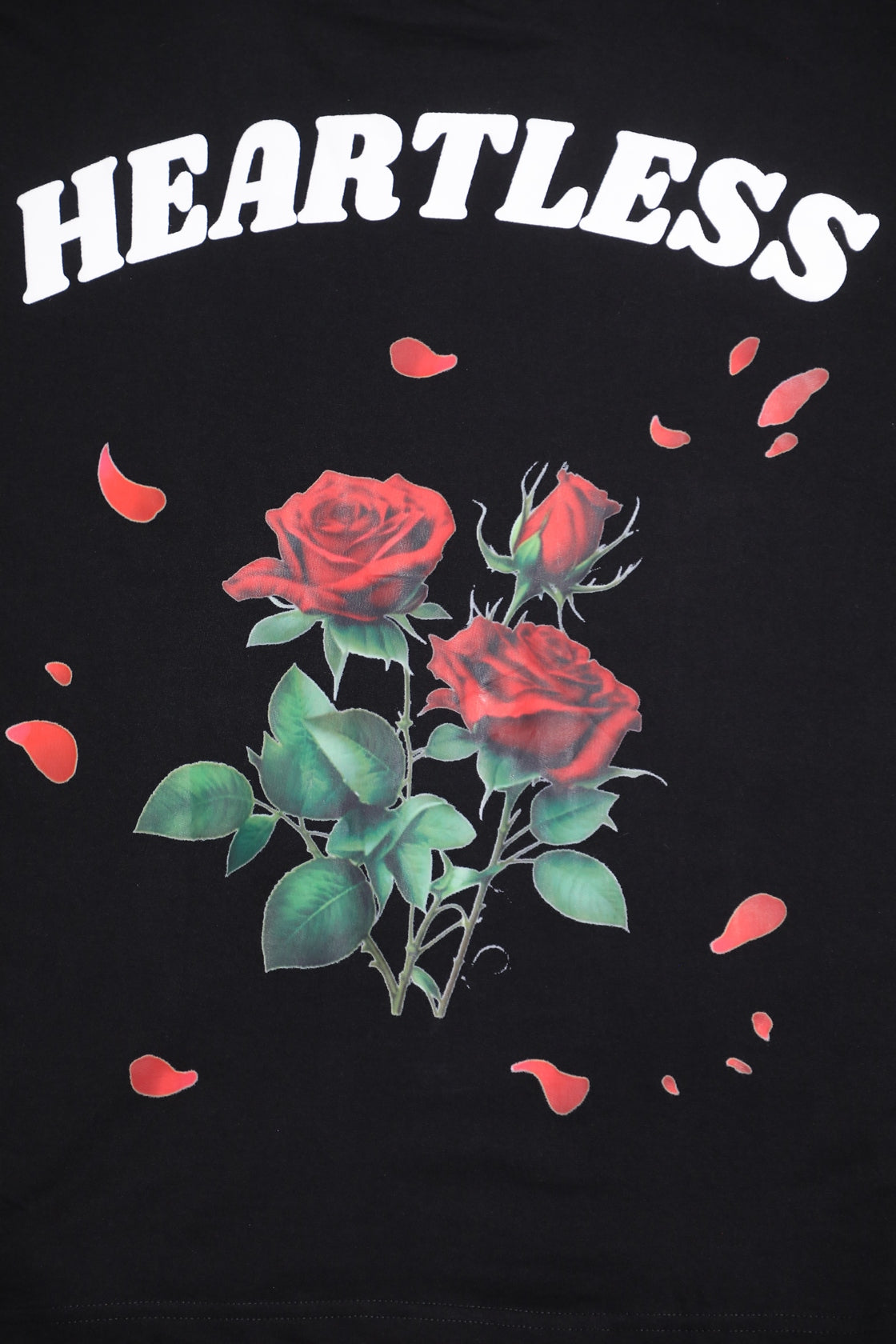 WhteWolf Oversize Unisex Heartless Printed T-Shirt, Black