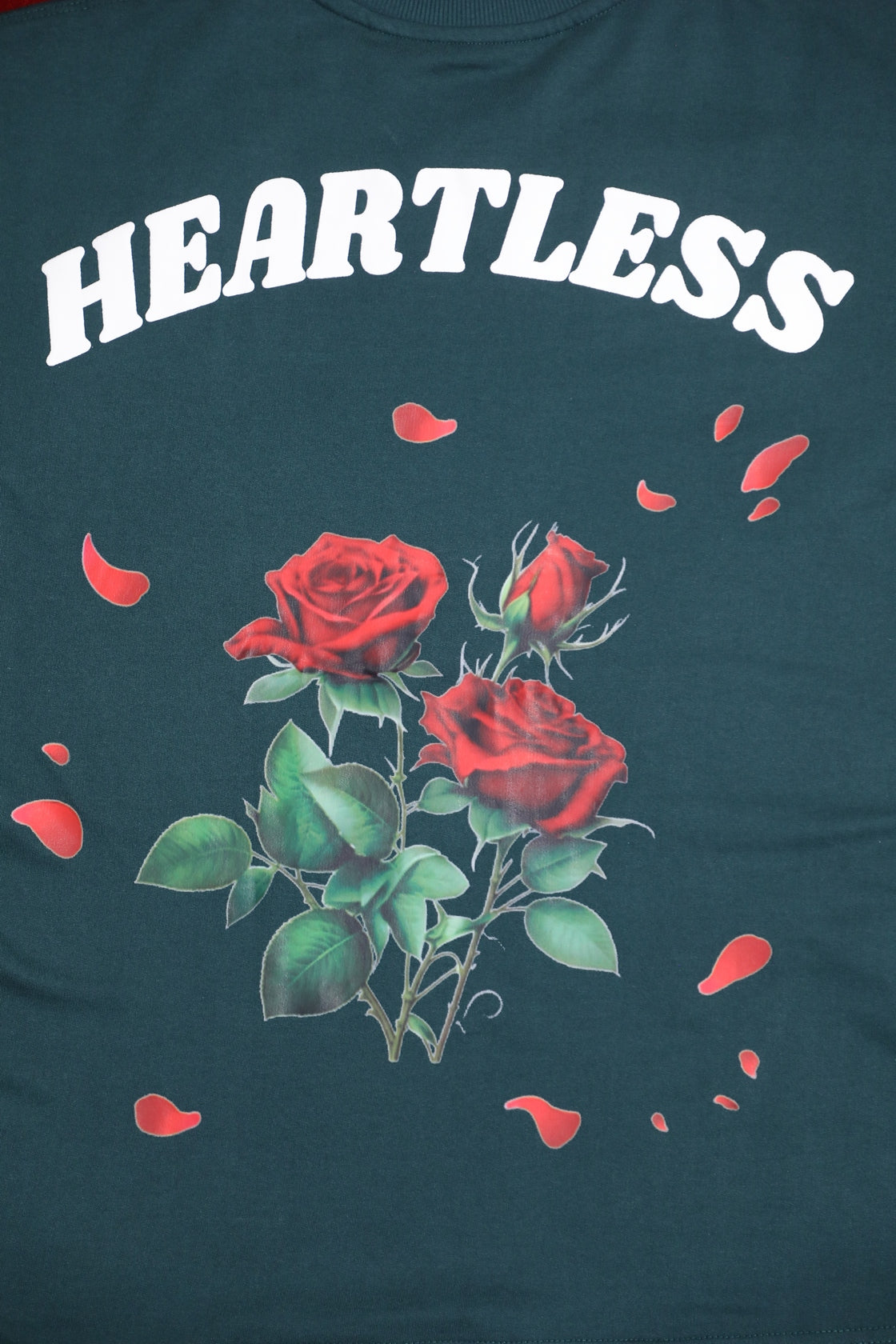 Whtewolf Oversize Unisex Heartless Printed T-Shirt, Dark Green