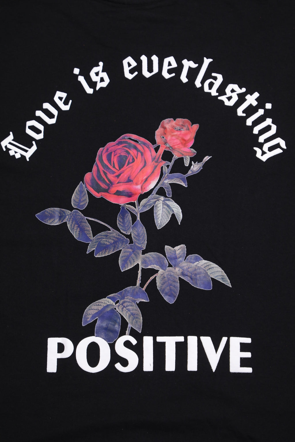 Whtewolf Oversized Unisex LOVE IS EVERLASTING Printed T-Shirt, Black