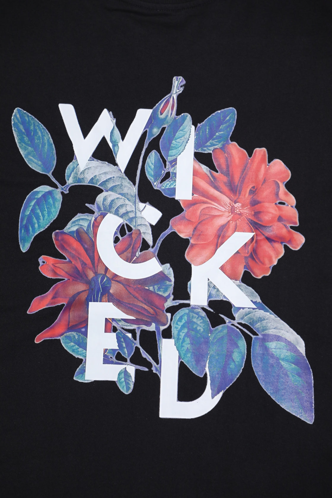 Whtewolf Oversized Unisex WICKED Printed T-Shirt, Black