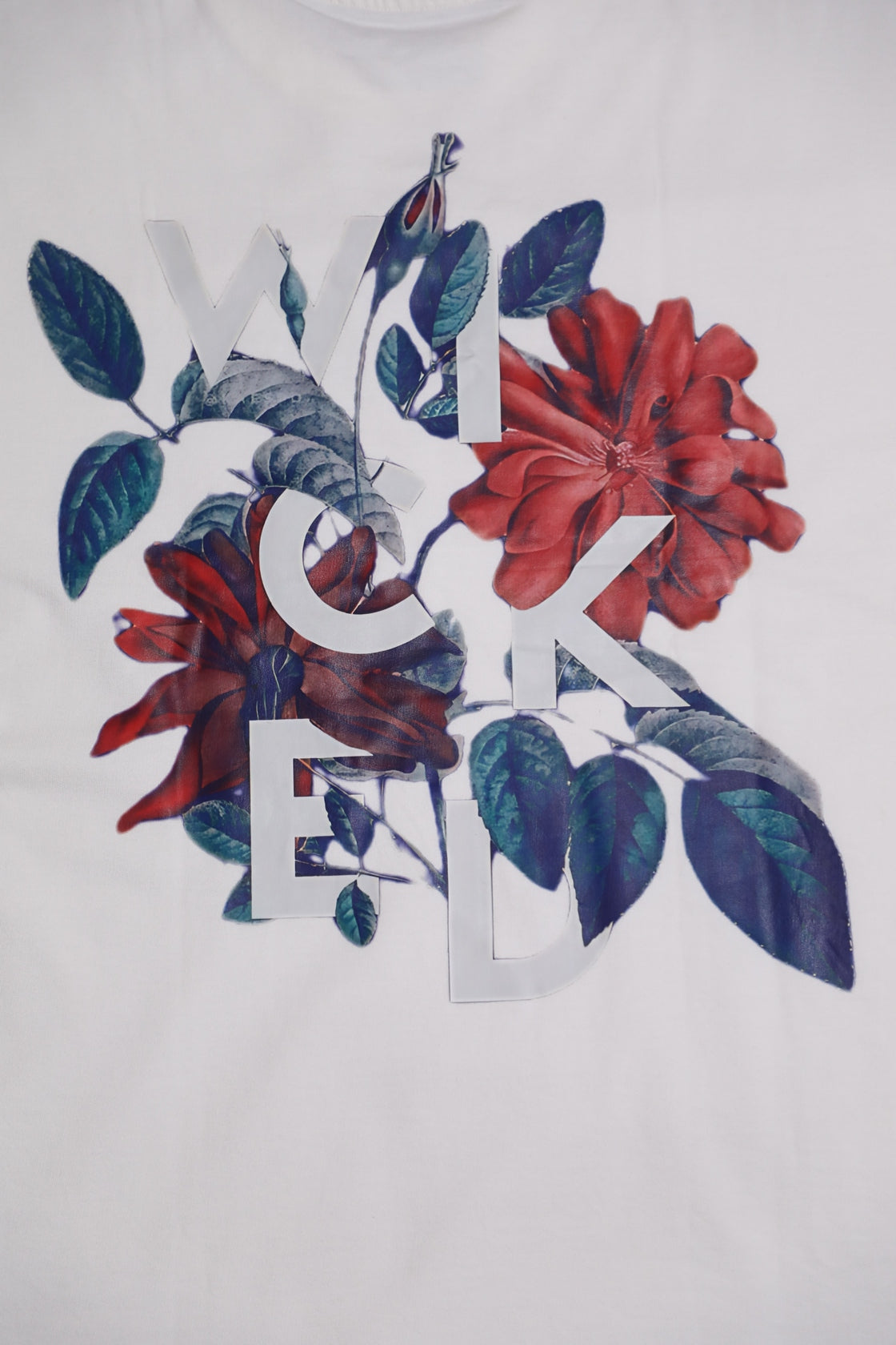Whtewolf Oversized Unisex WICKED Printed T-Shirt, White