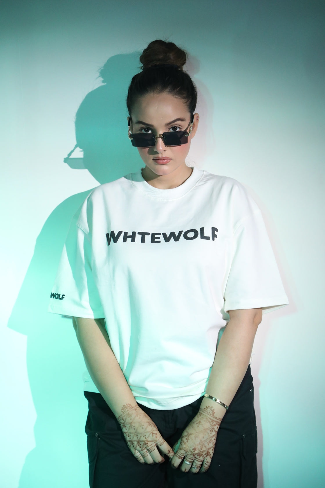 Whtewolf Oversized Unisex LOVE IS EVERLASTING Printed T-Shirt, White