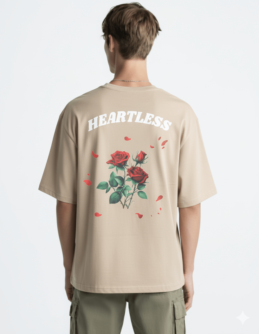 HEARTLESS T-Shirt, Beige - Whtewolf - Pick Your Vibe