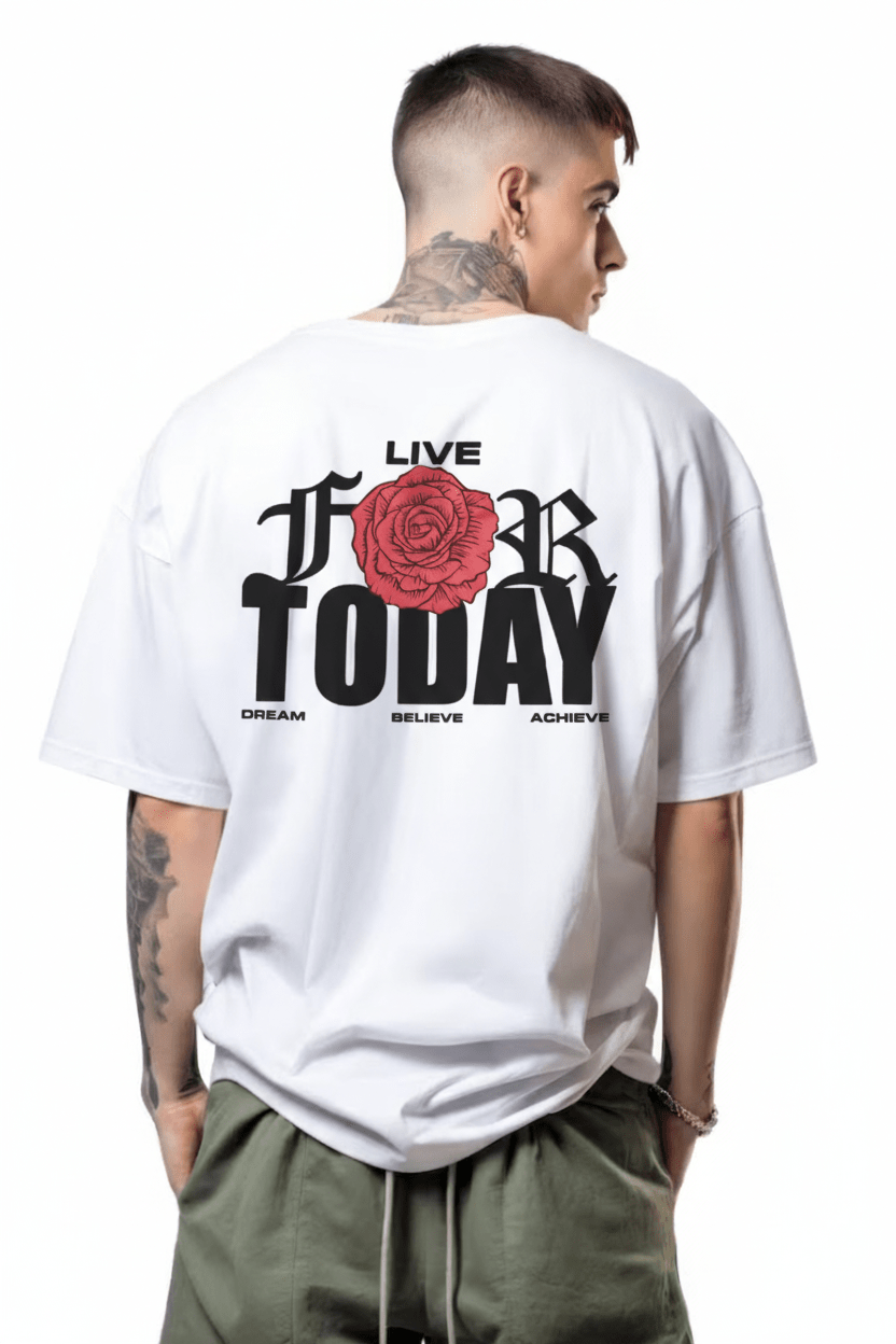 LIVE FOR TODAY T-Shirt, White - Whtewolf - Pick Your Vibe