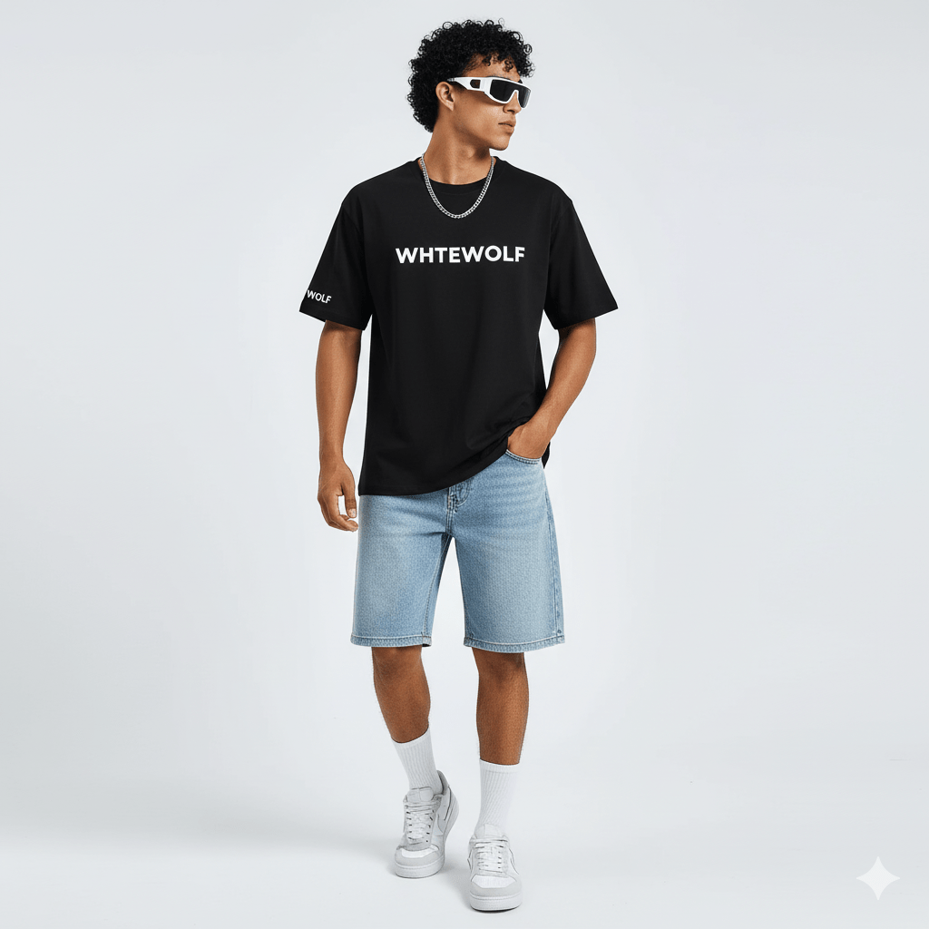 PREMIUM TIGER EMBROIDERY T-Shirt, Black - Whtewolf - Pick Your Vibe