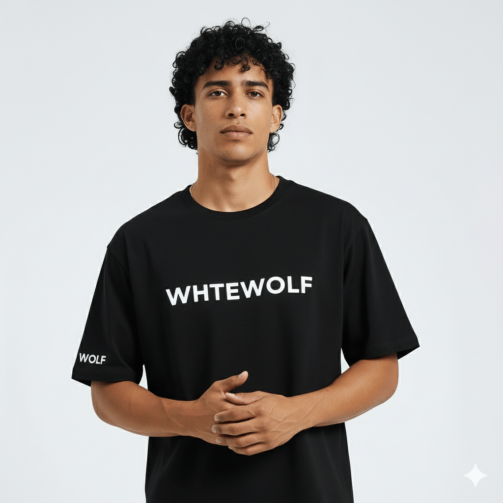 PREMIUM TIGER EMBROIDERY T-Shirt, Black - Whtewolf - Pick Your Vibe