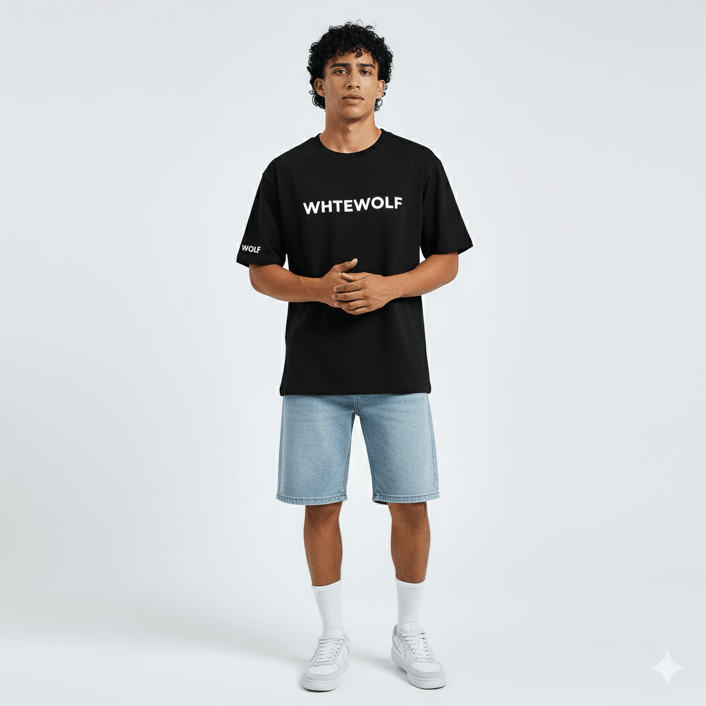 PREMIUM TIGER EMBROIDERY T-Shirt, Black - Whtewolf - Pick Your Vibe