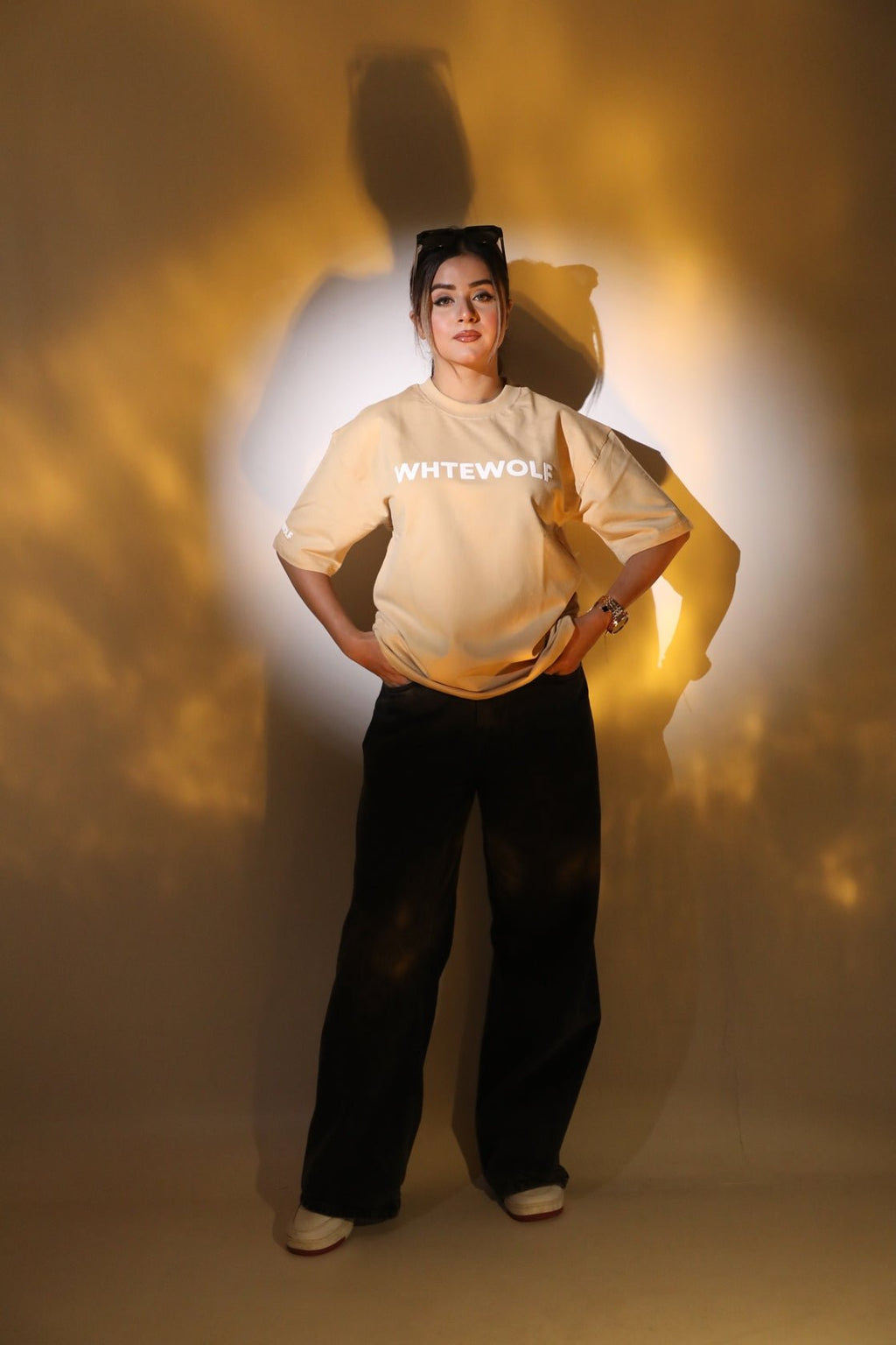 Whtewolf Oversize Unisex Heartless Printed T-Shirt, Beige - Whtewolf - Pick Your Vibe