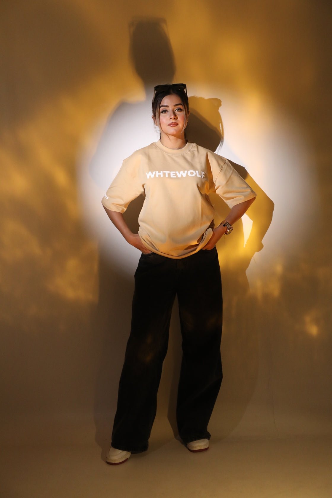 Whtewolf Oversize Unisex Heartless Printed T-Shirt, Beige - Whtewolf - Pick Your Vibe