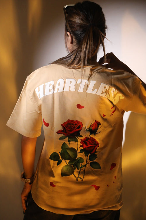 Whtewolf Oversize Unisex Heartless Printed T-Shirt, Beige - Whtewolf - Pick Your Vibe