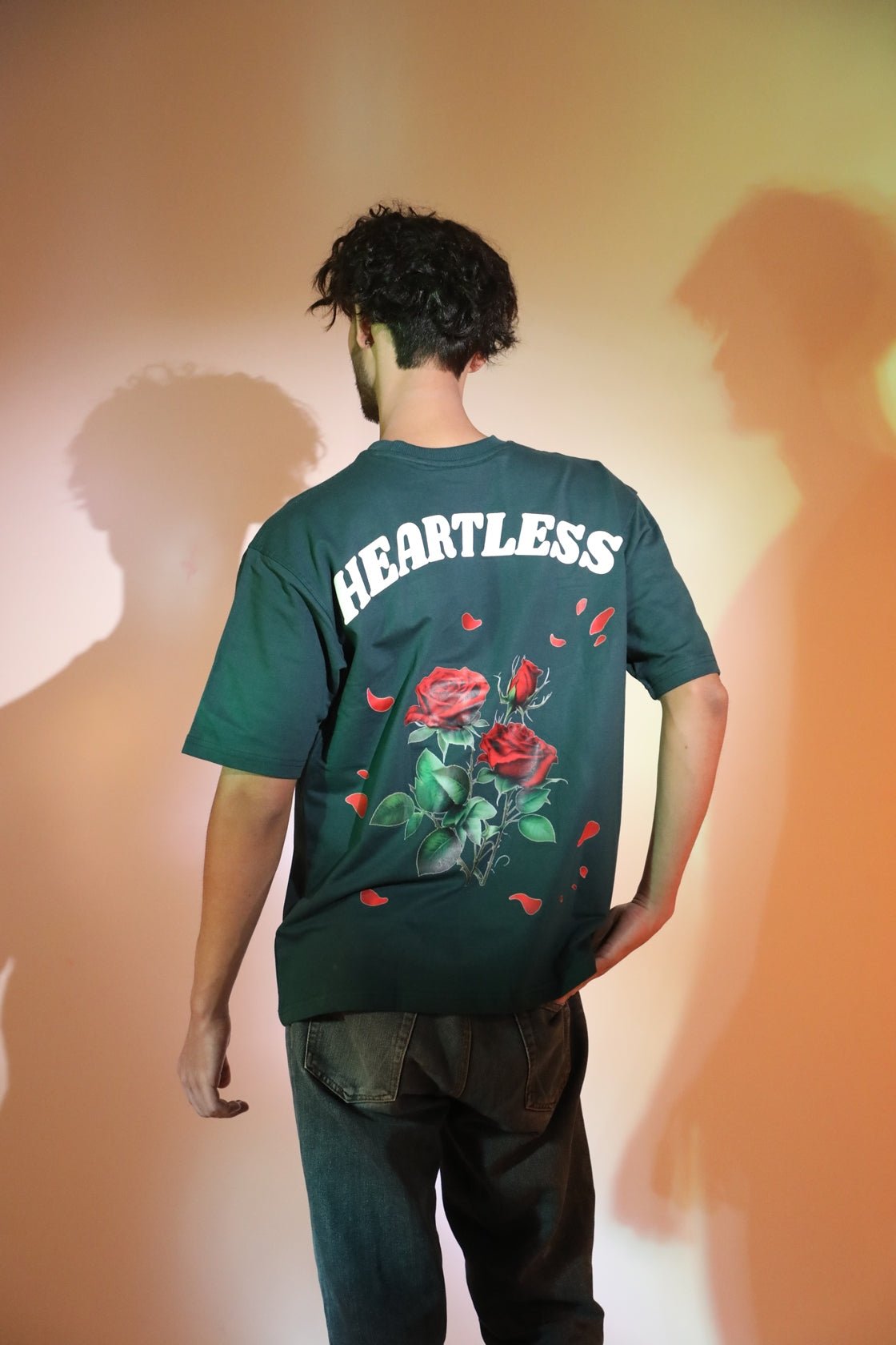 Whtewolf Oversize Unisex Heartless Printed T-Shirt, Dark Green - Whtewolf - Pick Your Vibe