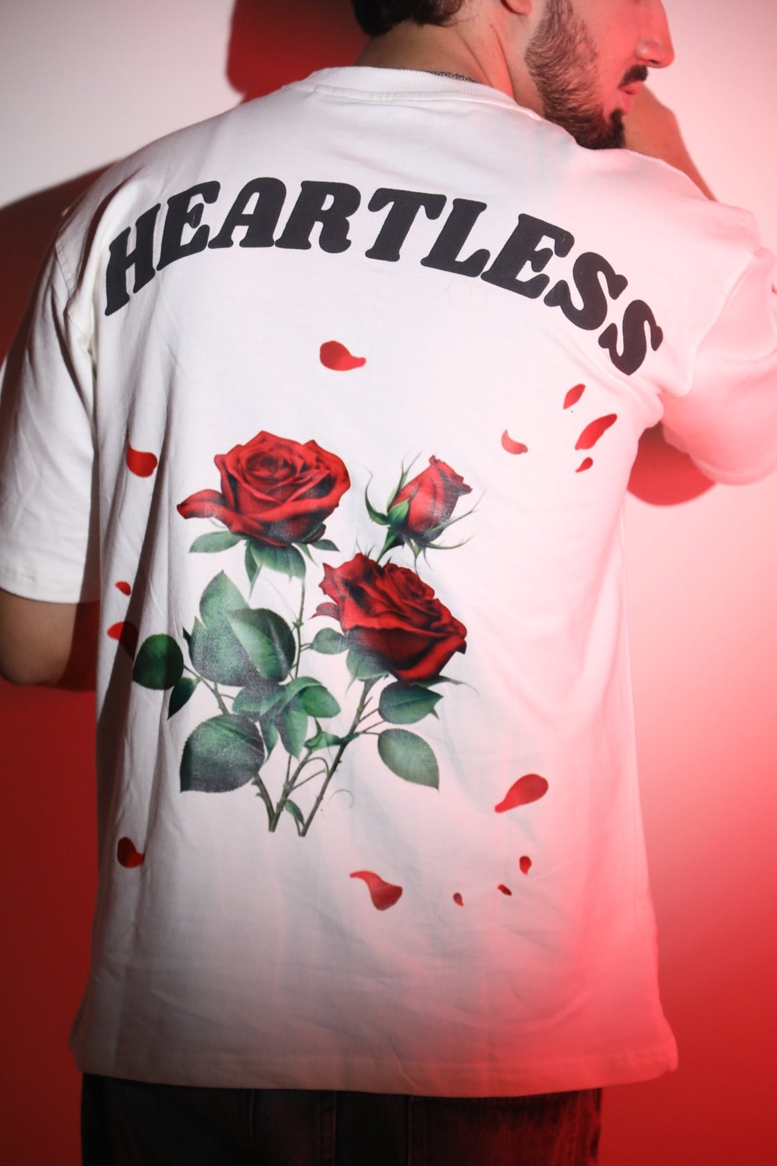 Whtewolf Oversize Unisex Heartless Printed T-Shirt, White - Whtewolf - Pick Your Vibe