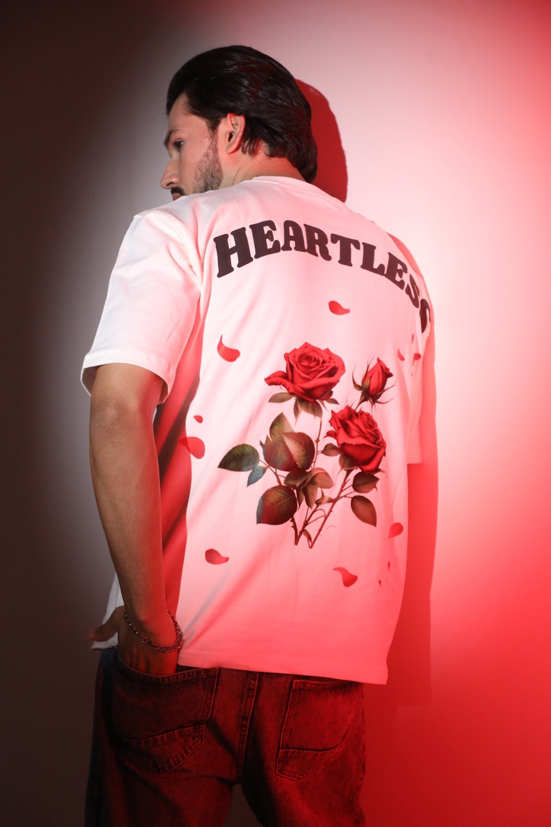 Whtewolf Oversize Unisex Heartless Printed T-Shirt, White - Whtewolf - Pick Your Vibe