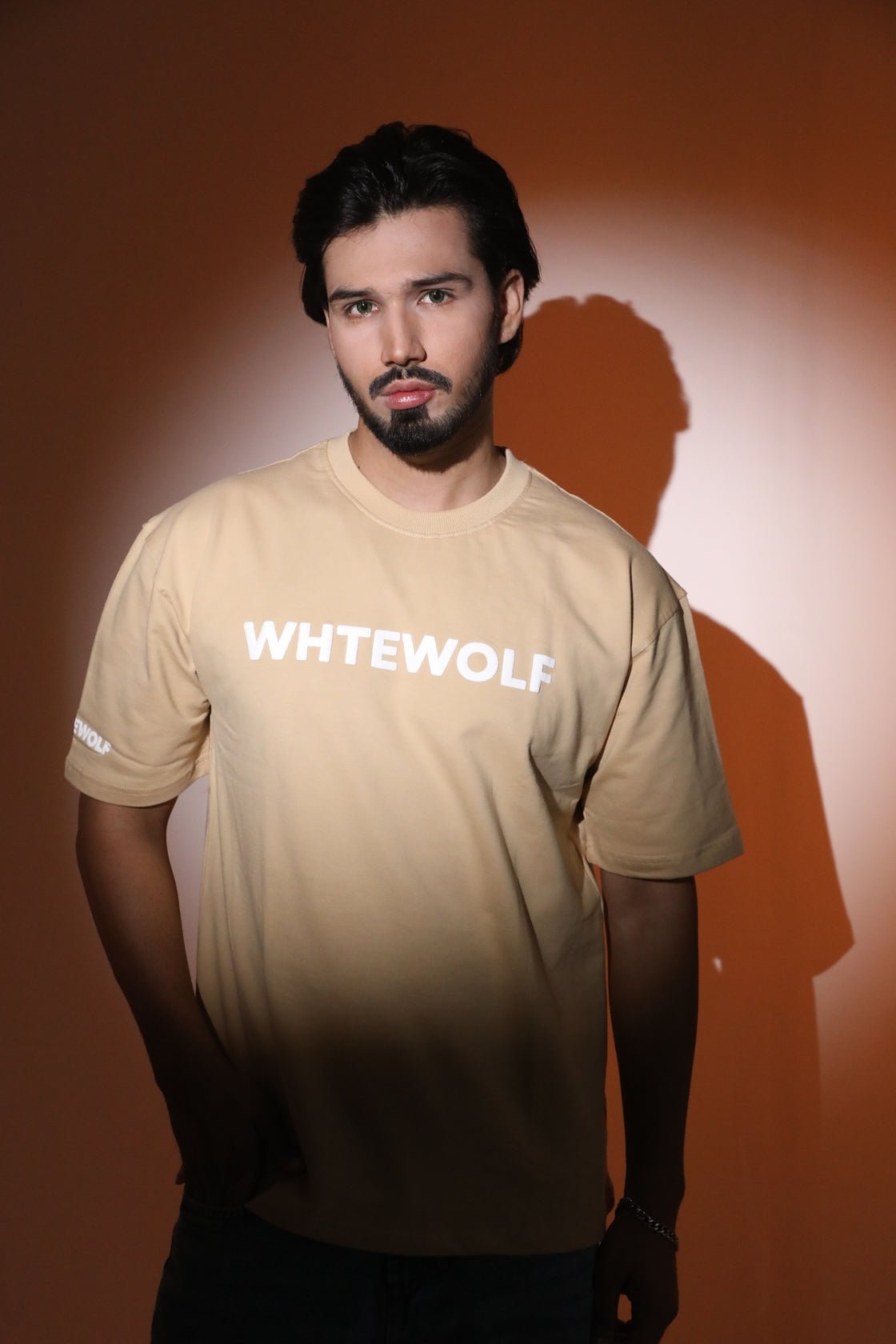 Whtewolf Oversized Unisex LIVE FOR TODAY Printed T-Shirt, Beige - Whtewolf - Pick Your Vibe