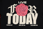 Whtewolf Oversized Unisex LIVE FOR TODAY Printed T-Shirt, Black - Whtewolf - Pick Your Vibe