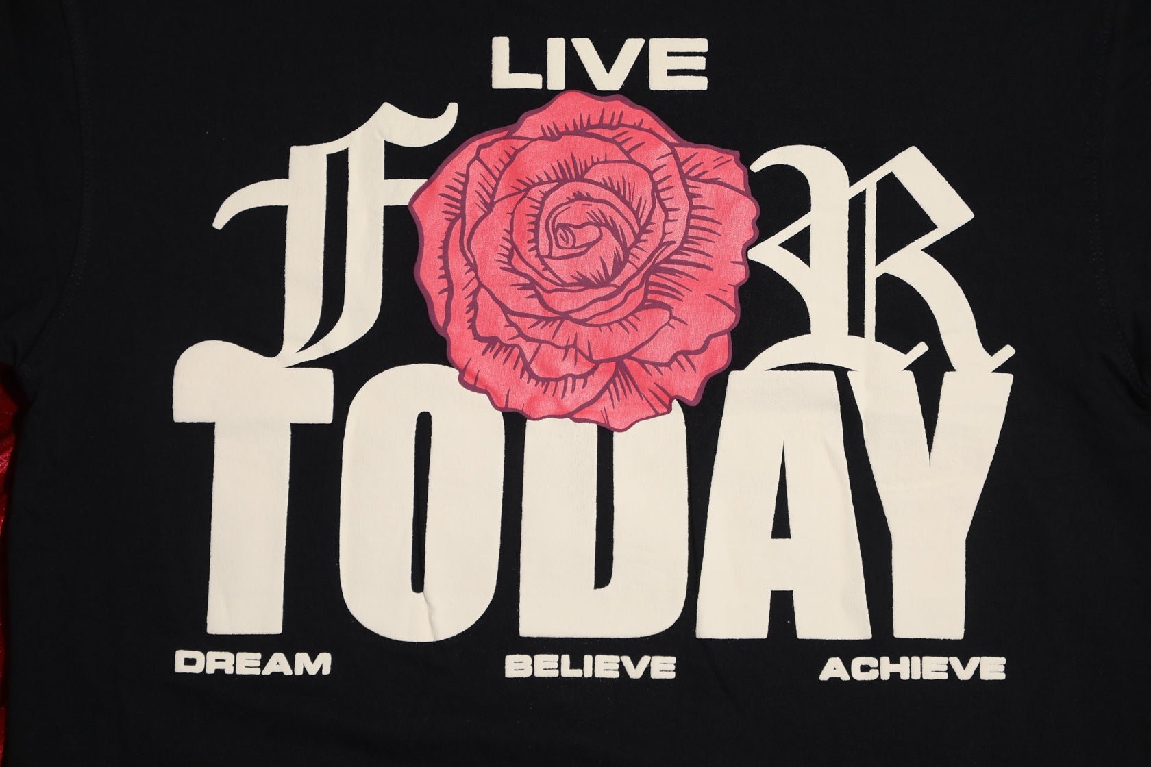 Whtewolf Oversized Unisex LIVE FOR TODAY Printed T-Shirt, Black - Whtewolf - Pick Your Vibe