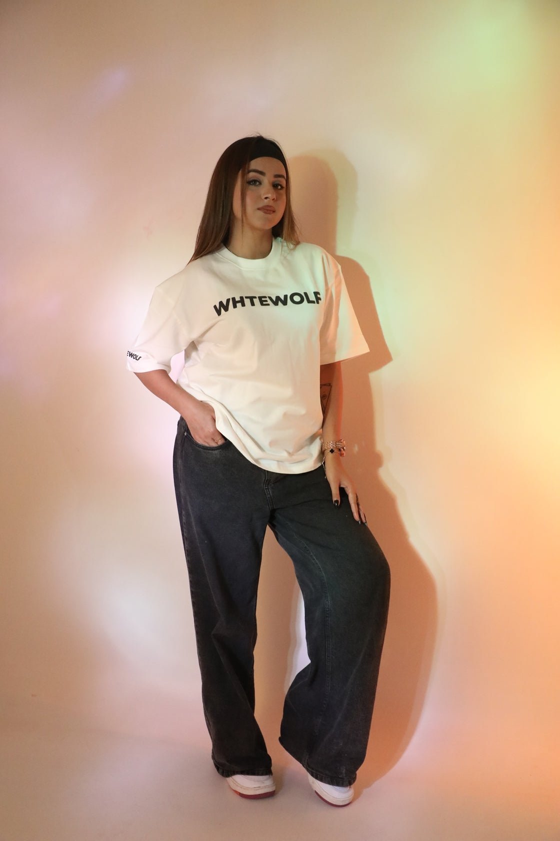Whtewolf Oversized Unisex LIVE FOR TODAY Printed T-Shirt, White - Whtewolf - Pick Your Vibe