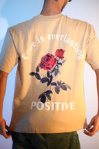Whtewolf Oversized Unisex LOVE IS EVERLASTING Printed T-Shirt, Beige - Whtewolf - Pick Your Vibe