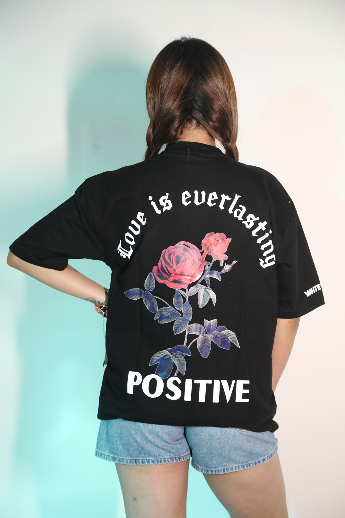 Whtewolf Oversized Unisex LOVE IS EVERLASTING Printed T-Shirt, Black - Whtewolf - Pick Your Vibe
