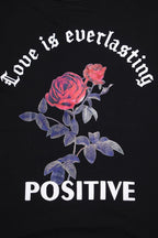 Whtewolf Oversized Unisex LOVE IS EVERLASTING Printed T-Shirt, Black - Whtewolf - Pick Your Vibe