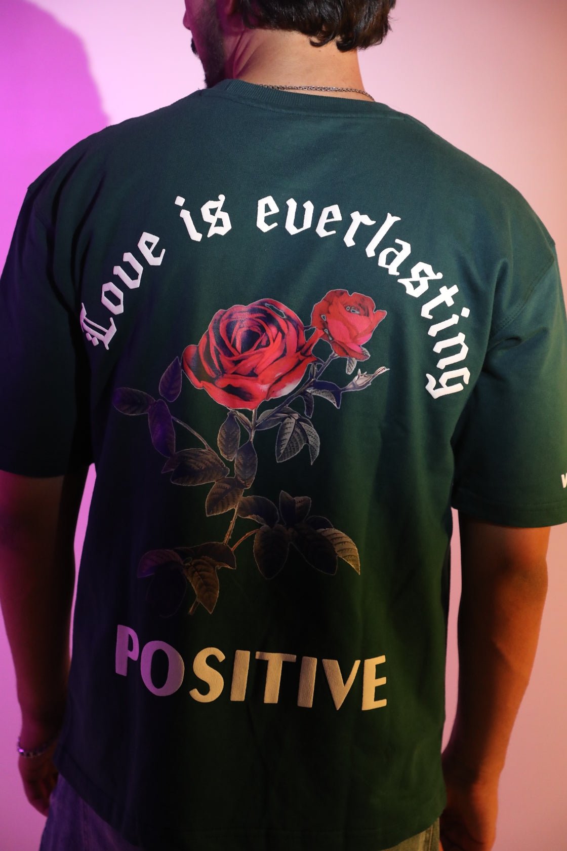 Whtewolf Oversized Unisex LOVE IS EVERLASTING Printed T-Shirt, Dark Green - Whtewolf - Pick Your Vibe