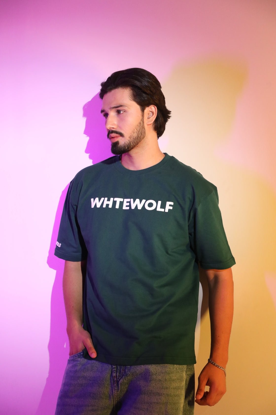 Whtewolf Oversized Unisex LOVE IS EVERLASTING Printed T-Shirt, Dark Green - Whtewolf - Pick Your Vibe