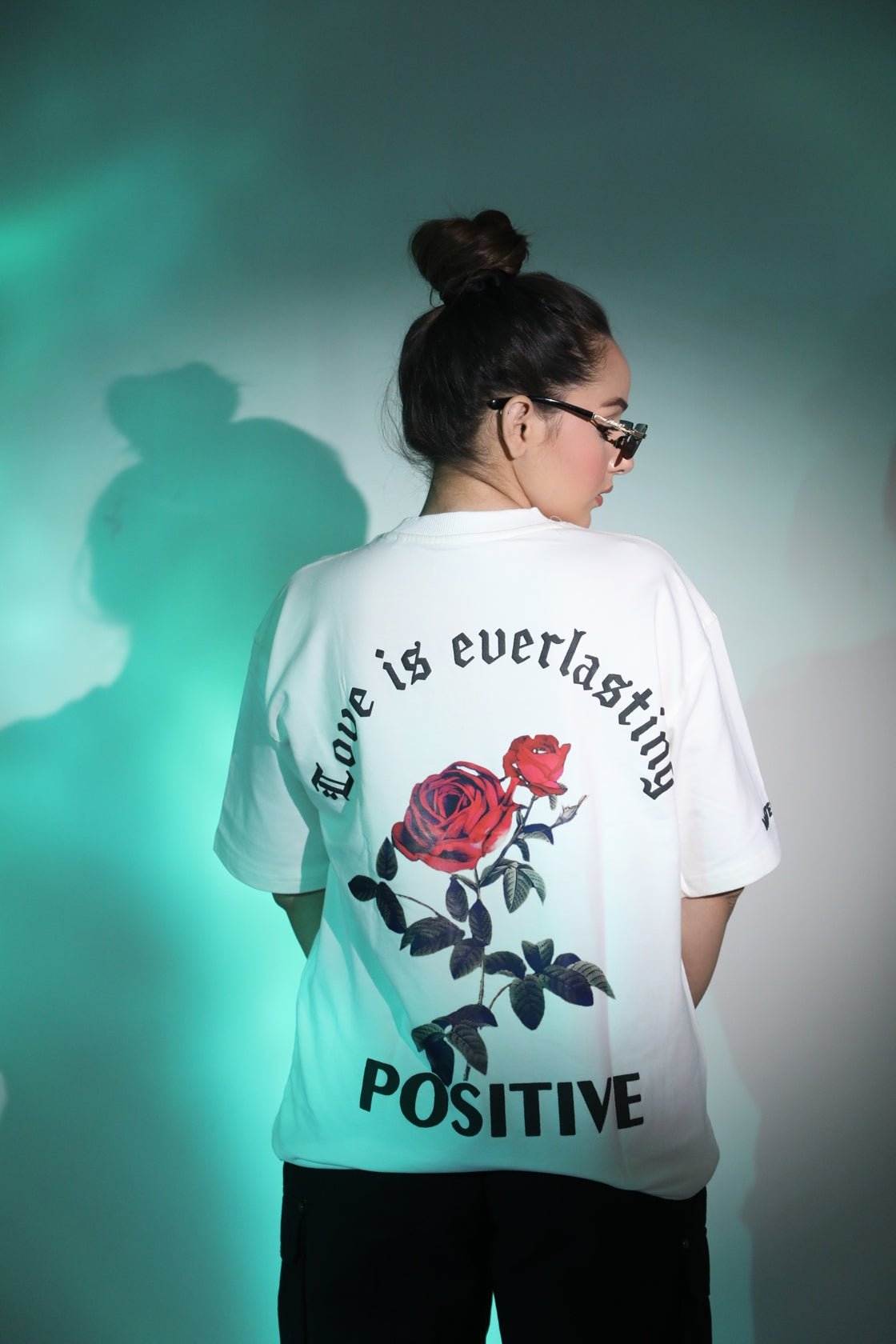 Whtewolf Oversized Unisex LOVE IS EVERLASTING Printed T-Shirt, White - Whtewolf - Pick Your Vibe