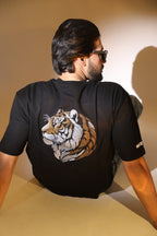 Whtewolf Oversized Unisex PREMIUM TIGER EMBROIDERY T-Shirt, Black - Whtewolf - Pick Your Vibe