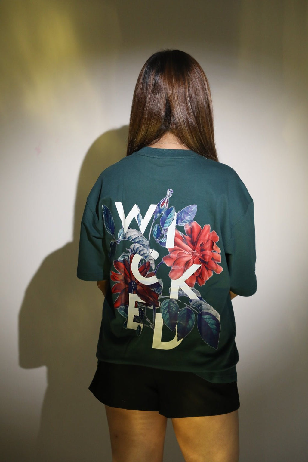 Whtewolf Oversized Unisex WICKED Printed T-Shirt, Dark Green - Whtewolf - Pick Your Vibe