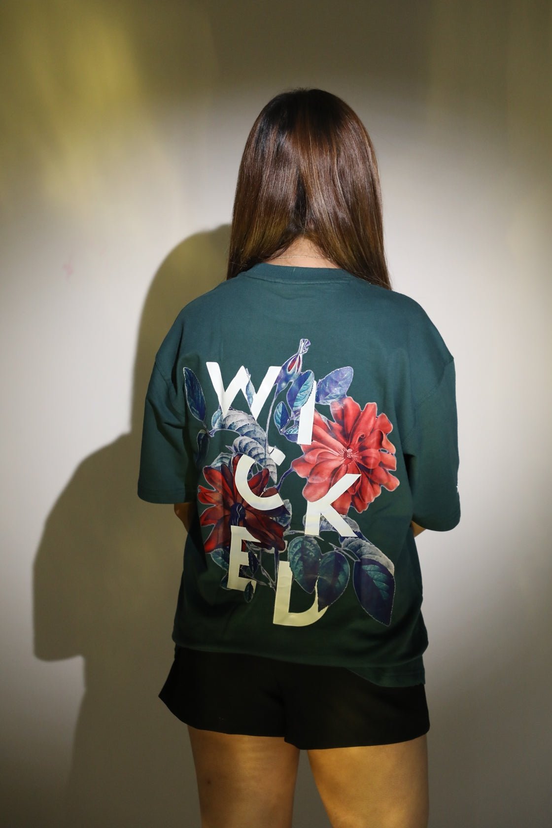 Whtewolf Oversized Unisex WICKED Printed T-Shirt, Dark Green - Whtewolf - Pick Your Vibe