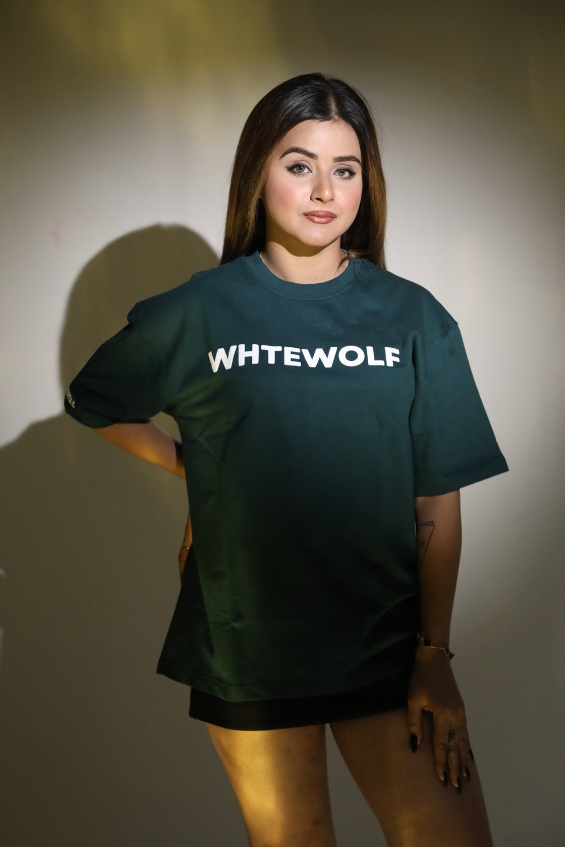 Whtewolf Oversized Unisex WICKED Printed T-Shirt, Dark Green - Whtewolf - Pick Your Vibe